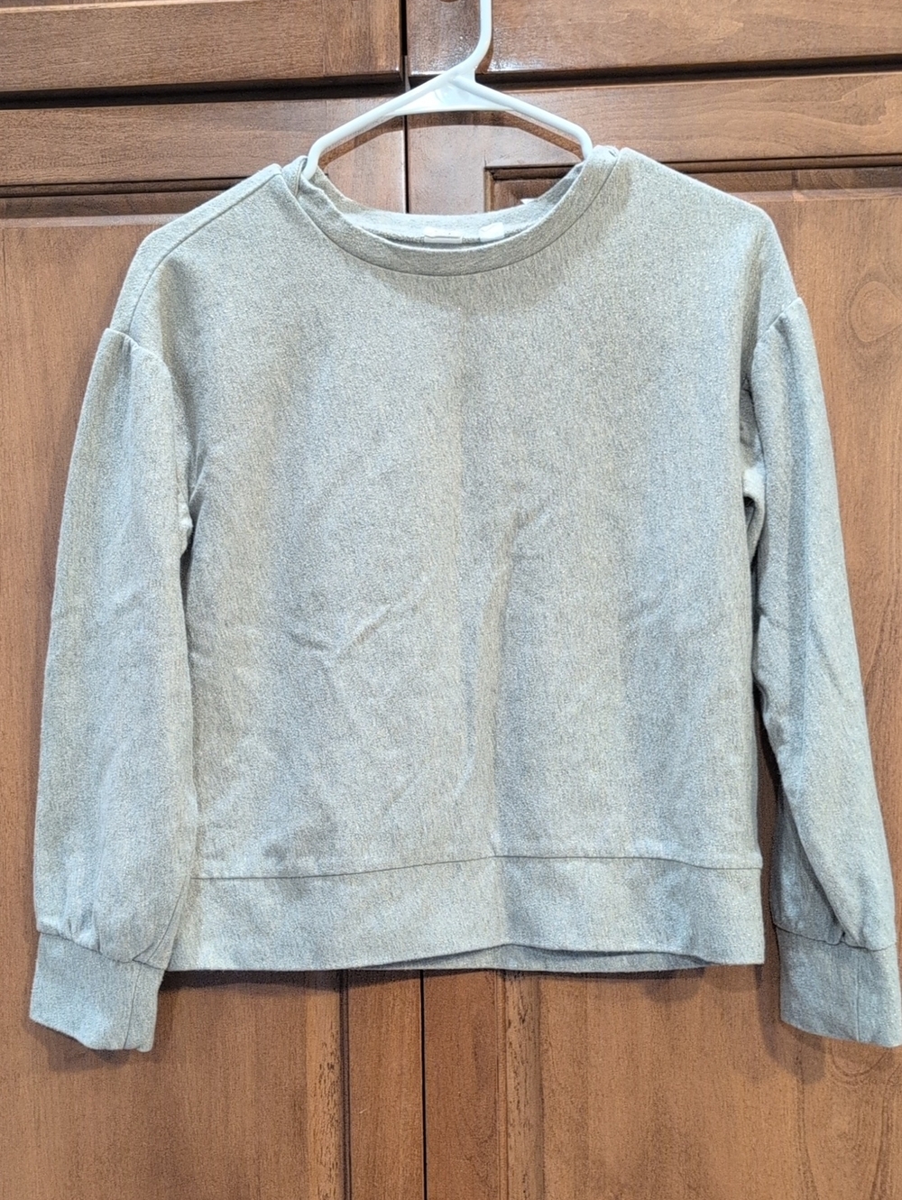 GAP Heather Light Gray Crew Sweatshirt With Metallic Flecks.
